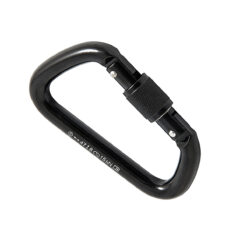 Mosquetão Aço Preto "D" Trava Rosca 47Kn Alpen Pass EN12275