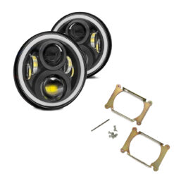 2 Farol Led Angel Eyes 7P. + Suporte p/ Troller e Pajero Tr4
