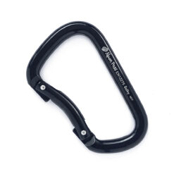 Mosquetão D Aço Carbono Preto 40kN EN 12275 Gatilho Curvo