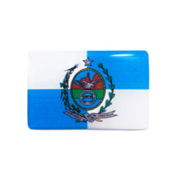 Adesivo Resinado Alto Relevo Bandeira do Rio de Janeiro 6x4cm