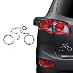 Emblema Adesivo Cromado Auto Relevo Ciclista Ciclismo 11x7cm
