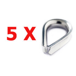 KIT 5 Sapatilhas para Cabos 10mm em Aço Inox 316 Alpen Pass