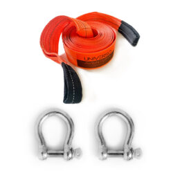 Cinta Reboque 10 Ton x 10 Mts Laranja + 2 Manilhas Curva 5/8