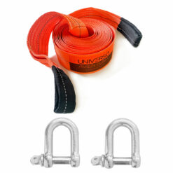 Cinta Reboque 10 Ton x 10 Mts Laranja + 2 Manilhas Retas 5/8