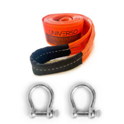 Cinta Reboque 10 Ton x 6 Mts Laranja + 2 Manilhas 5/8 Curvas