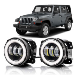Par de Farol Led Auxiliar Dianteiro Jeep Wrangler Jk 2007 a 2018