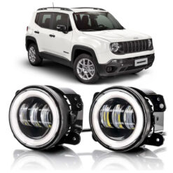 Par de Farol Led Auxiliar Dianteiro Jeep Renegade 2015 a 2022