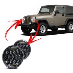 Par Farol Full Led 75 Watts  Jeep Wrangler TJ 1997 a 2006