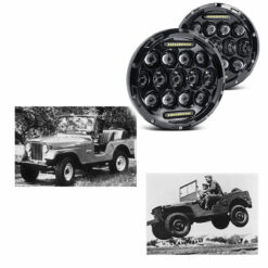 Par Farol Full Led 75 Watts com Seta 7 Pol. Jeep Ford Willys