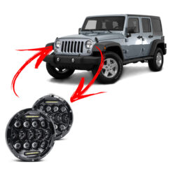 Par Farol Full Led 75 Watts  Jeep Wrangler Jk 2007 a 2018