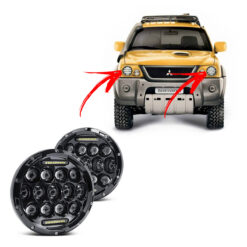 Par Farol Full Led 75 Watts c/ Seta Mitsubishi L200 Savana 2006 a 2012