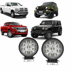 Par Farol Led Redondo 4 Polegadas de Longo Alcance 27 Watts