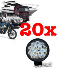 20 Faróis Milha Led Redondo 4.5Pol de Longo Alcance 42 Watts