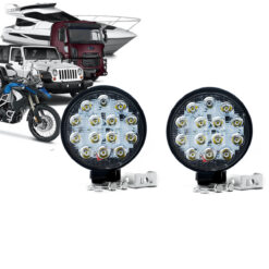 Par Farol de Milha Led Redondo 4.5Pol Longo Alcance 42 Watts