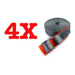 4 Cintas Mordentes p Amarração Rack Bagageiro Presilha Zamac 25mm