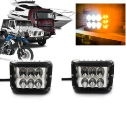 2 Faróis Auxiliar Led Dual Color Branco e Âmbar 3.8Pol 36W