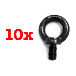 Kit 10 Parafusos Olhal Preto 16mm em Aço Zincado Alpen Pass
