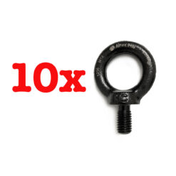 Kit 10 Parafusos Olhal Preto 12mm em Aço Zincado Alpen Pass