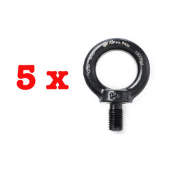 5 Parafusos Olhal Aço Preto 10mm Rosca Métrica Alpen Pass