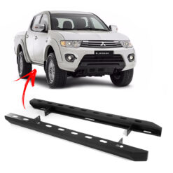 Estribos Rockslide Aço Mitsubishi L200 Triton 2009 a 2016
