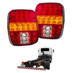 Par Lanterna Traseira Marmita Led Caminhão Ford Cargo Worker