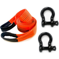 Cinta Reboque 10Ton x 6Mts Laranja + 2 Manilhas 3/4 Pretas