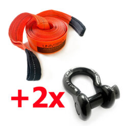 Cinta Reboque 10Ton x 10Mts Laranja + 2 Manilhas 3/4 Pretas