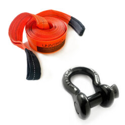 Cinta Fita Reboque 10Ton x 10Mts Laranja + Manilha 3/4 Preta