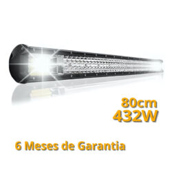 Barra Farol Led 8D Reta 80cm 432 Watts c/ Suportes Móveis