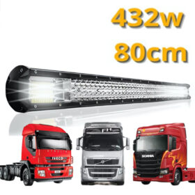 Barra Farol Led Reta Automotiva 8D 80cm 432W Off Road 4x4