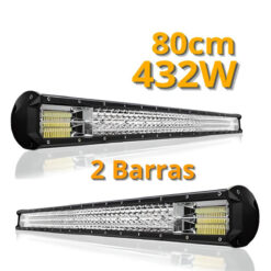 2 Barra Farol Led Automotiva 8D 80cm 432W Off Road Universal