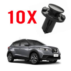 Kit 10 Grampos do Spoiler Lateral Nissan Kicks 2017 a 2020