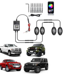 Kit Iluminação Led Roda Chassi RGB Bluetooth UTV Jeep Pickup