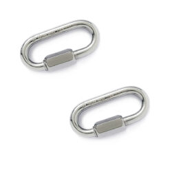 2 Malhas Rápida Aço Inox Oval 8mm Trava Rosca 22kN Alpen Pass