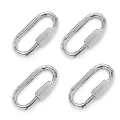4 Malhas Rápida Aço Inox Oval 6mm Trava Rosca 4kN Alpen Pass
