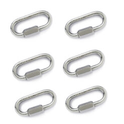 6 Malhas Rápida Aço Inox Oval 8mm Trava Rosca 22kN Alpen Pass