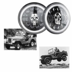 Par Farol Led Caveira Skull RGB c/ Seta 36 Watts Ford Willys