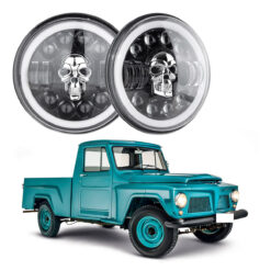 Par Farol Led Caveira Skull RGB c/ Seta 36W Ford Rural F-75