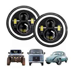 Par Farol Led Angel Eyes 7 Polegadas 45W para Jeep Defender