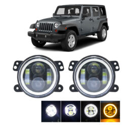 Par Farol Led Auxiliar Angel Eyes Jeep Wrangler 2007 a 2018