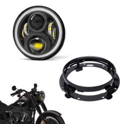 Farol Led Angel Eyes 7 Pol c/ Suporte para Harley Davidson