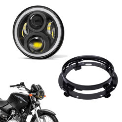 Farol Led Angel Eyes 7 Pol + Suporte p/ Motos Yamaha e Honda