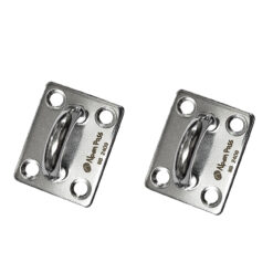 Kit 2 Alças Fixas c Base Retangular 8mm Aço INox 316 Alpen Pass