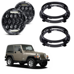 Par Farol Full Led + Suportes Jeep Wrangler TJ 1997 a 2006