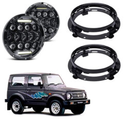 2 Farol Full Led 7 Pol + Suportes Suzuki Samurai -Todos Anos