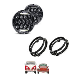 2 Farol Full Led 7Pol + Suportes Kombi Fusca Maverick Passat