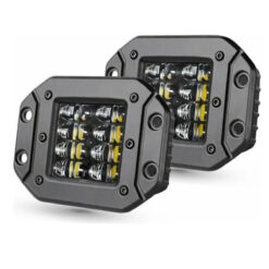 Par Farol Auxiliar Led Embutir Para-Choque Retangular 80 Watts